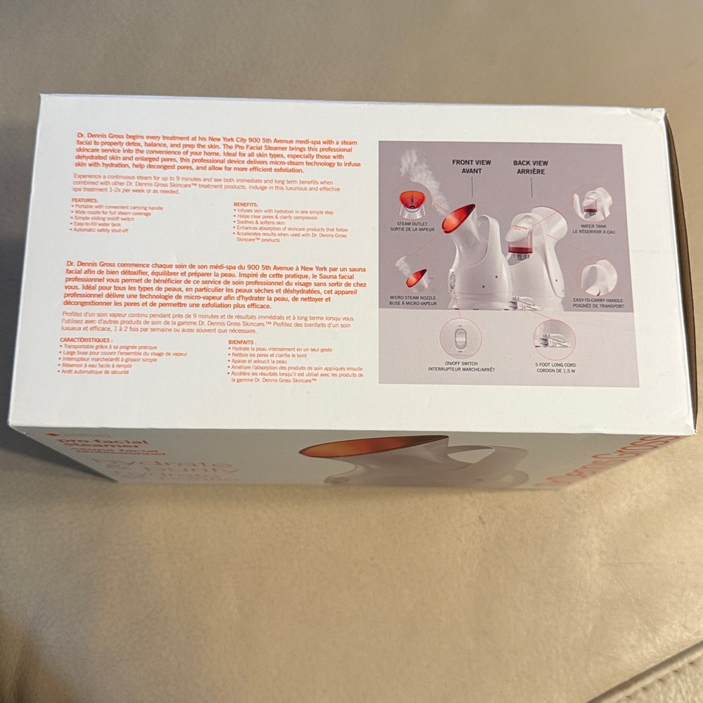 Dr Dennis Gross Pro Facial Steamer - White and Orange - Picture 4 of 4